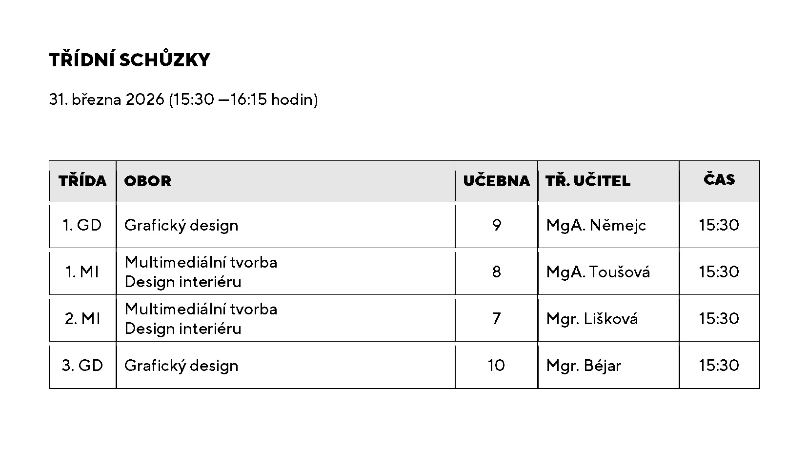 tridni schuzky podzim 2025