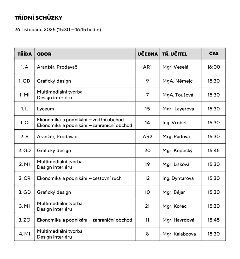 tridni schuzky podzim 2025