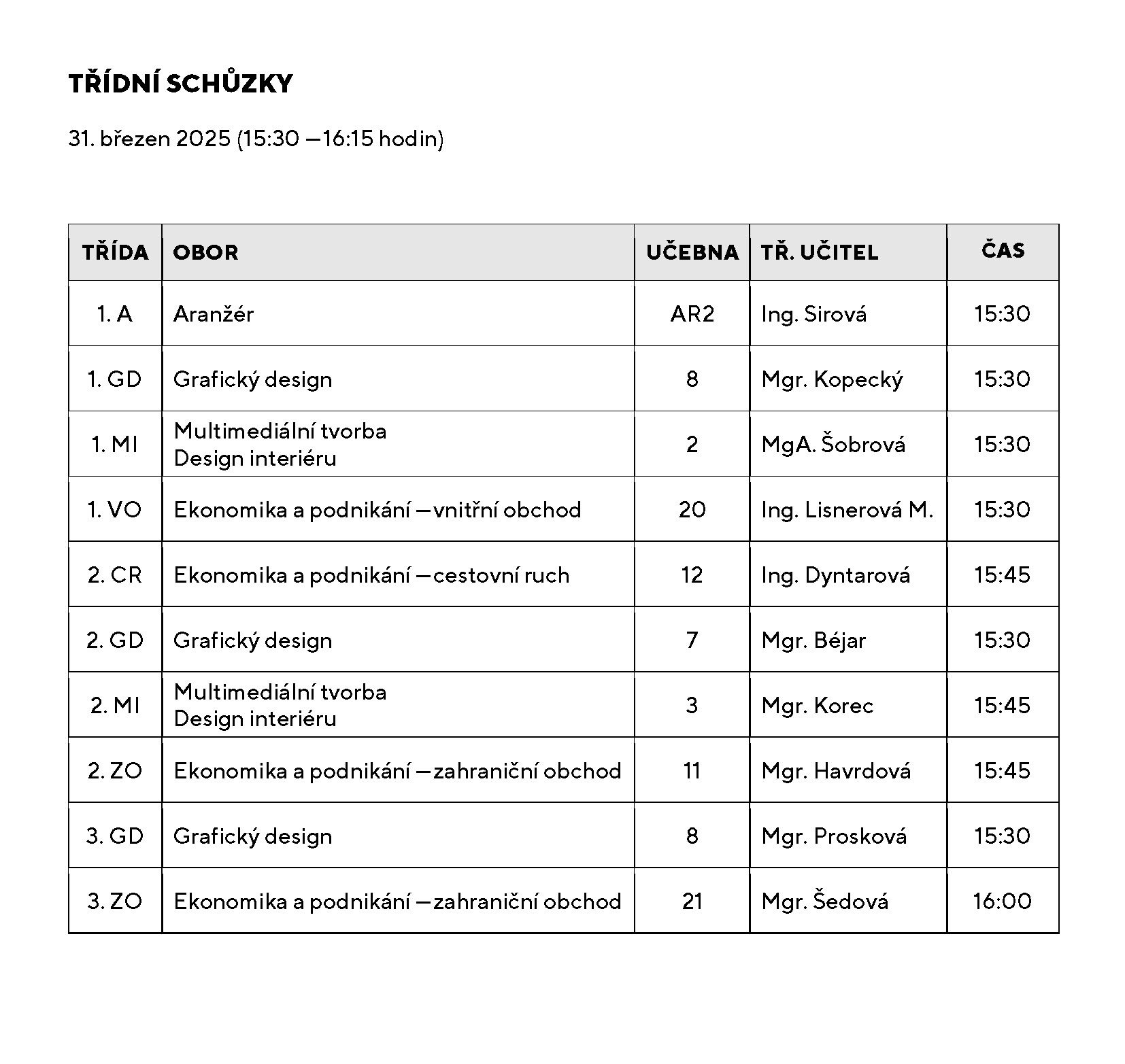 tridni schuzky podzim 2023