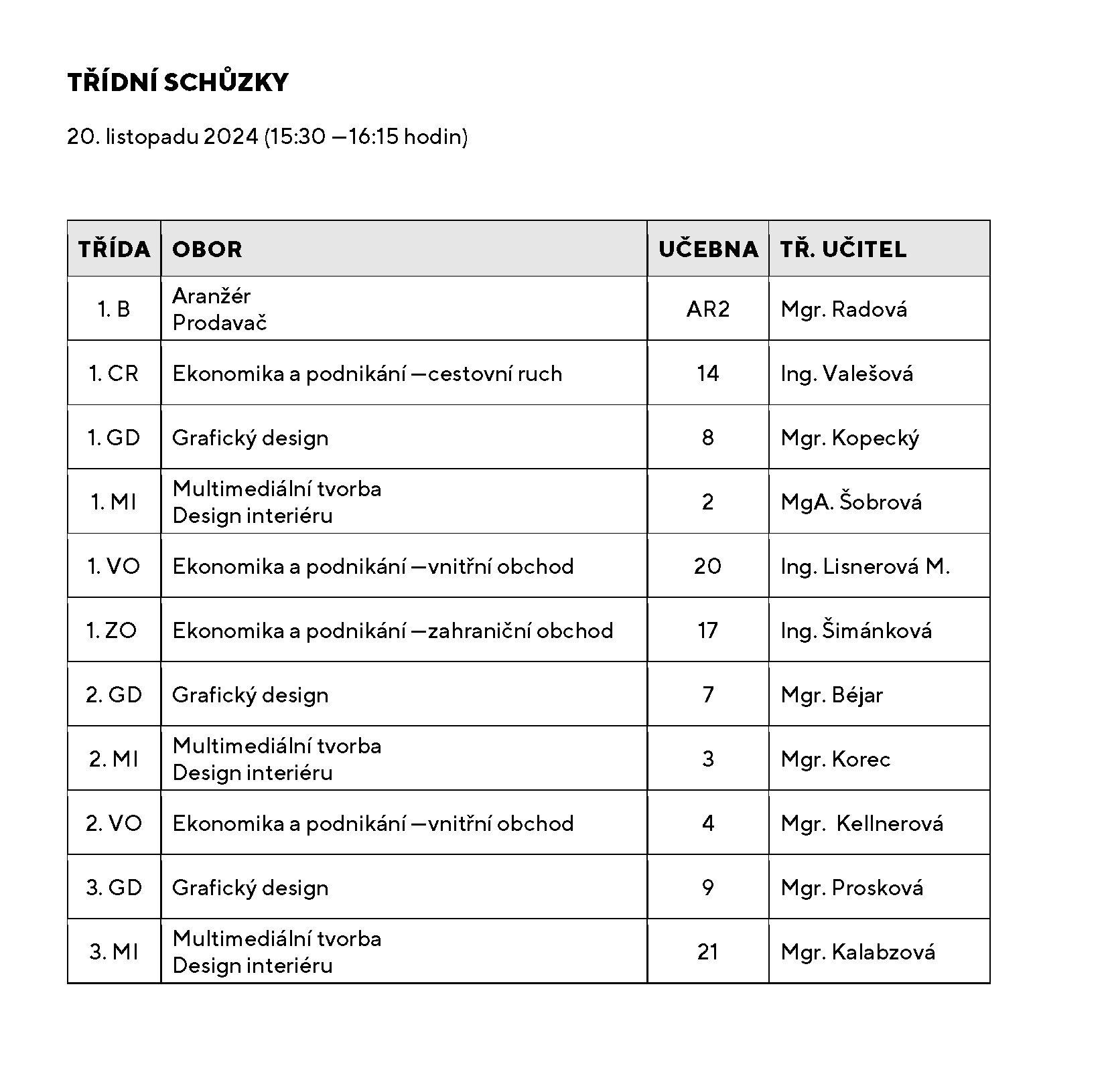 tridni schuzky podzim 2023